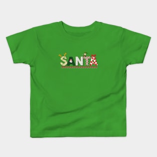 Santa in Big Letters Kids T-Shirt